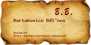 Bartakovics Bános névjegykártya